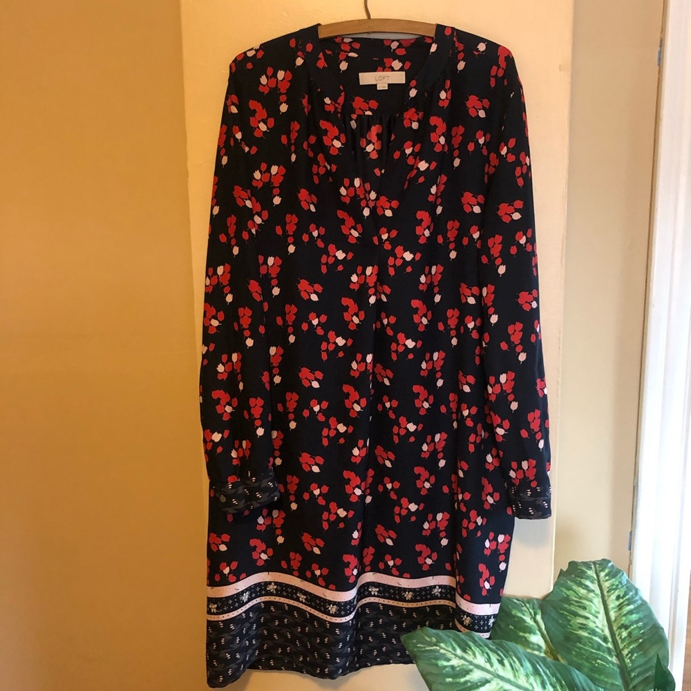 LOFT floral shift dress